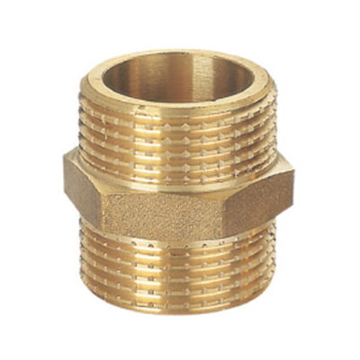 DN15-DN50 Brass Fittings Threaded M/M Brass Hexagon Nipple